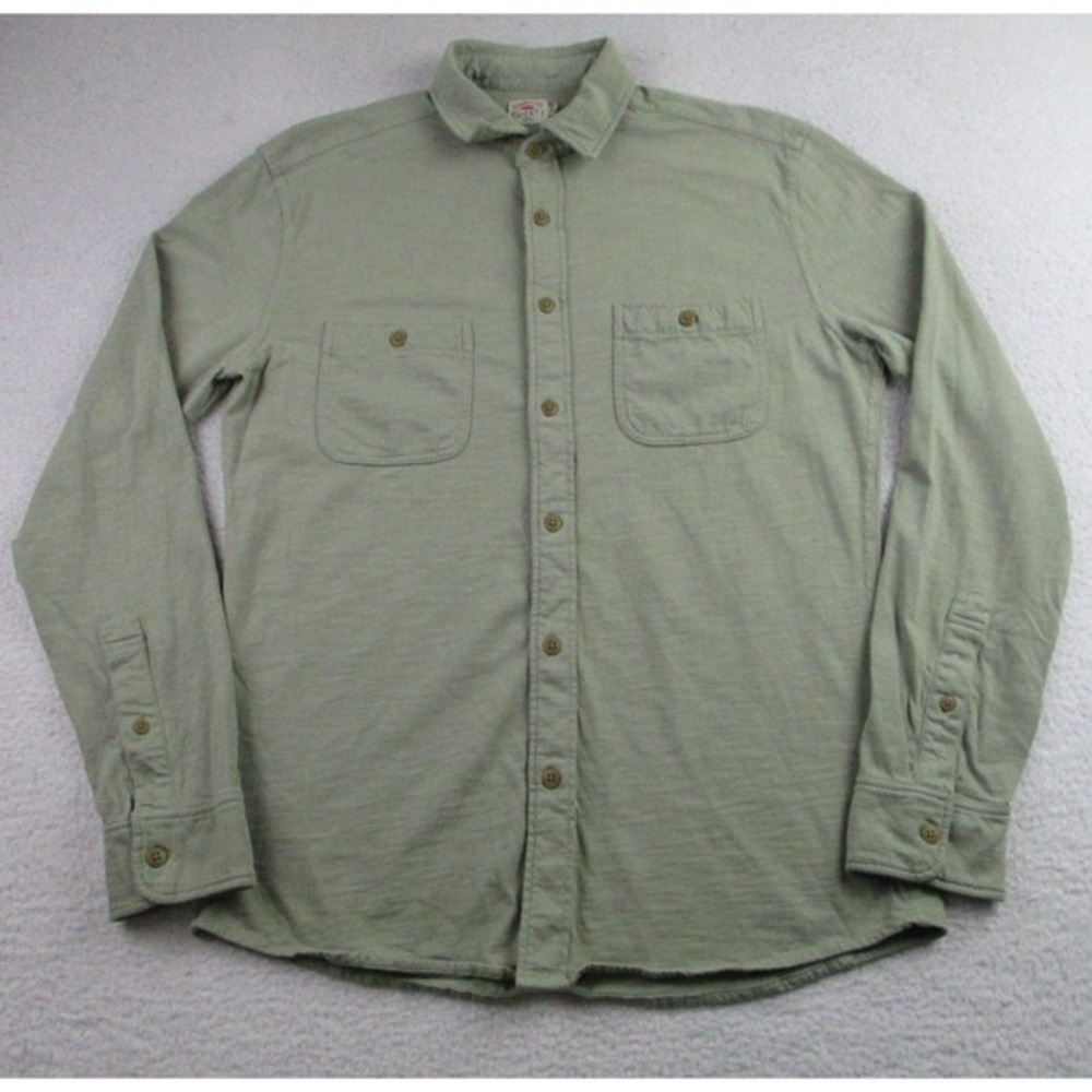 Faherty‎ Shirt Mens Medium Green Organic Cotton Long Sleeve Button Down MKC0086